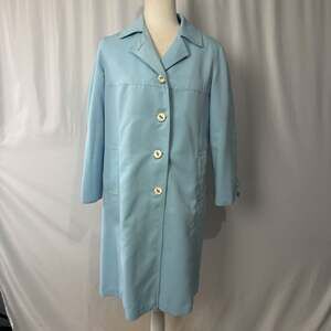Vintage Forecaster of Boston Fore-Tex Light Blue Trench Rain Coat Jacket M